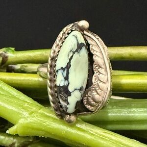 Vintage Sterling Silver Navajo Southwestern Variscite Turquoise’s Sister Ring 7